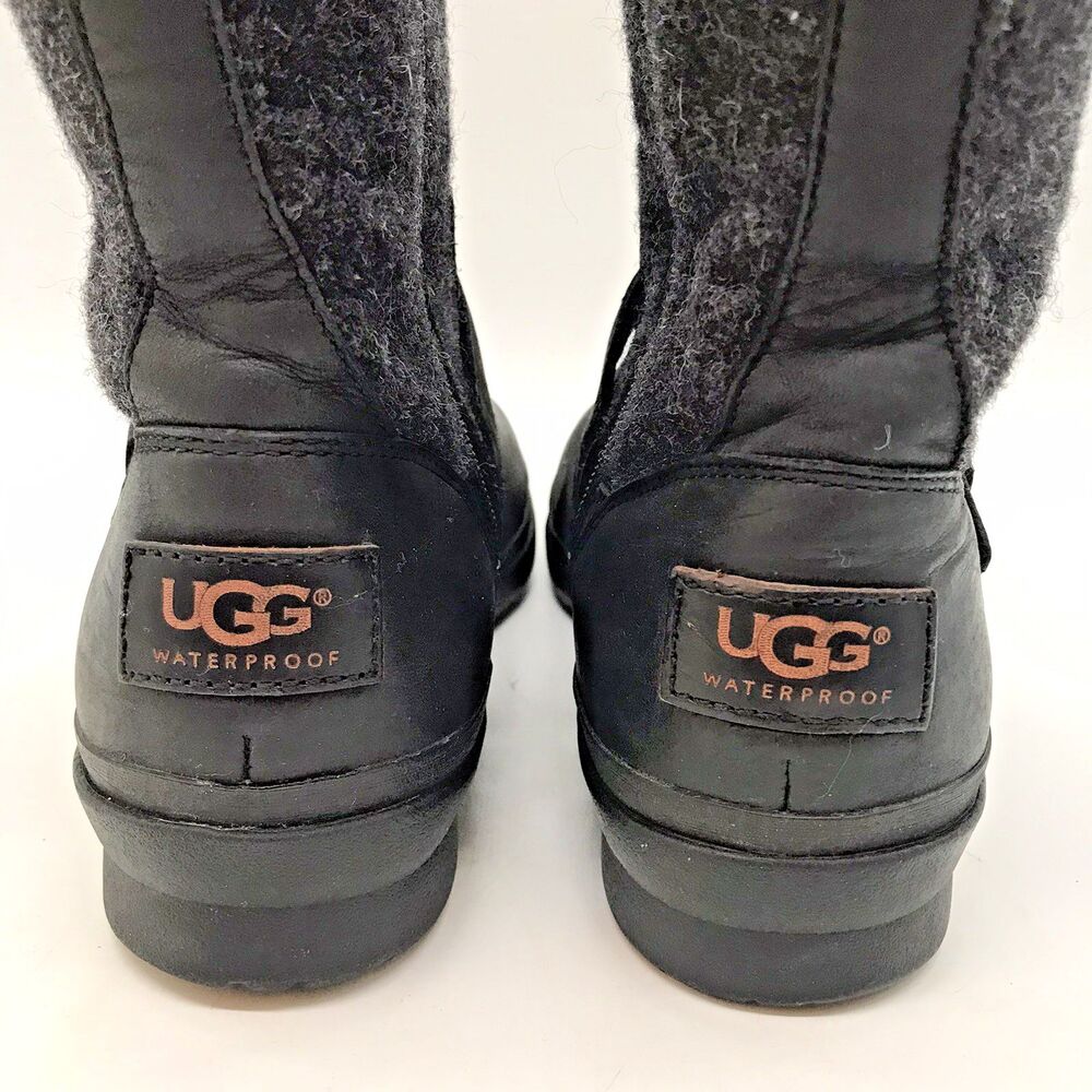 UGG Black and Gray Combat Boots - Picture 7 of 12